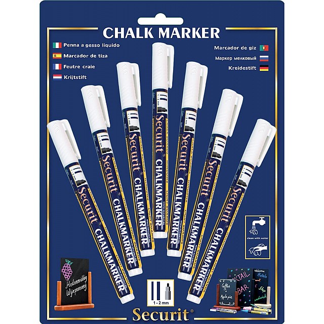 SECURIT KRIJTMARKER S WIT BLS7