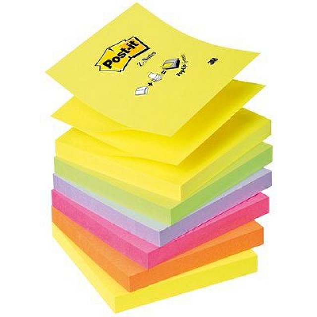 POST-IT Z-NOTES 76X76 ASS 6X