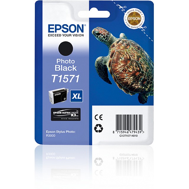 EPSON T1571 inktcartridge zwart standard capacity 1-pack bli