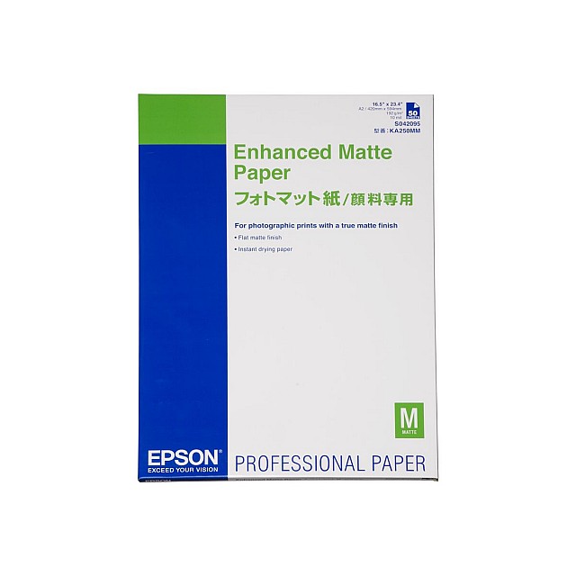 EPSON Enhanced matte paper helder wit inktjet 192g/m2 A2 50