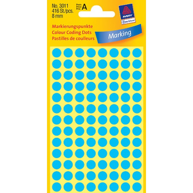 ETIK ROND D8MM BLAUW 416ST