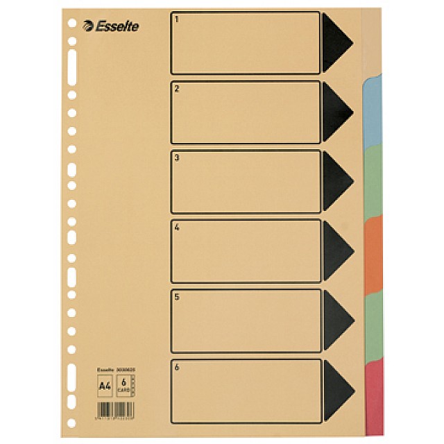 TABBLAD A4 6TABS KARTON 275G