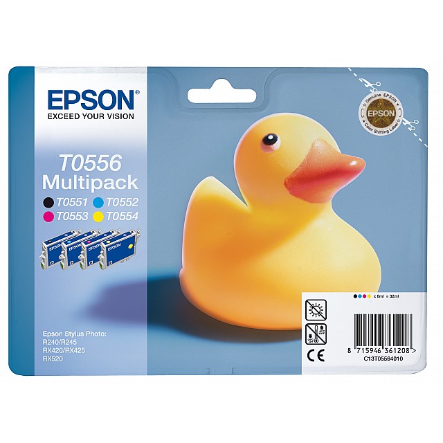EPSON T0556 inktcartridge zwart en drie kleuren standard cap