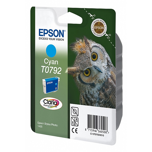 EPSON T0792 inktcartridge cyaan standard capacity 11ml 1-pac