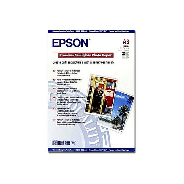 EPSON Premium semi gloss photo papier inktjet 251g/m2 A3 20