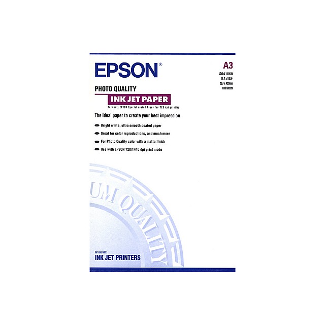 EPSON S041068 Photo papier inktjet 104g/m2 A3 100 sheets 1-p