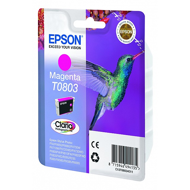 EPSON T0803 inktcartridge magenta standard capacity 7.4ml 46