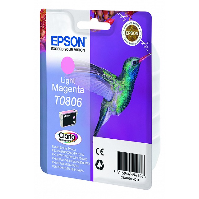 EPSON T0806 inktcartridge licht magenta standard capacity 7.