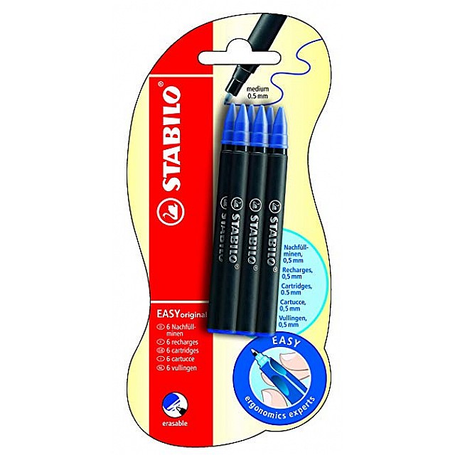 STABILO EASY REFILLS 6 BLAUW      BL
