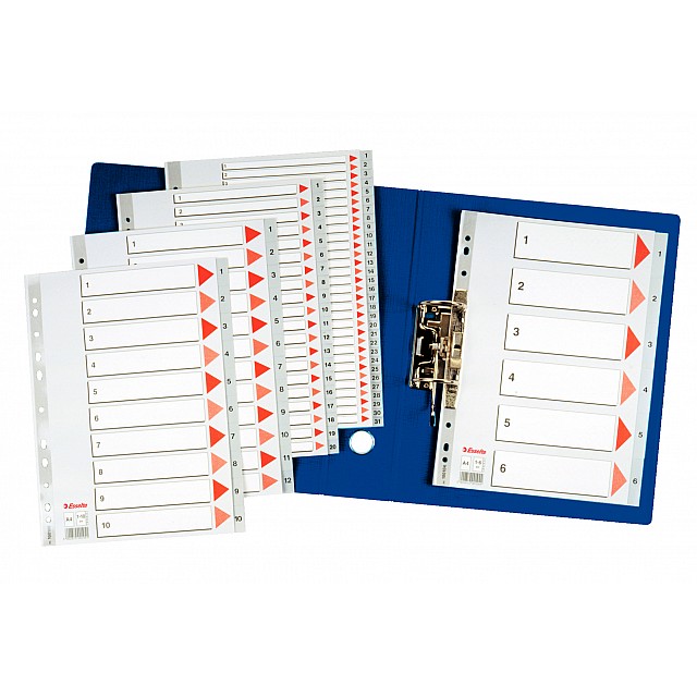 ESSELTE TABBLAD PP GRIJS 1-6