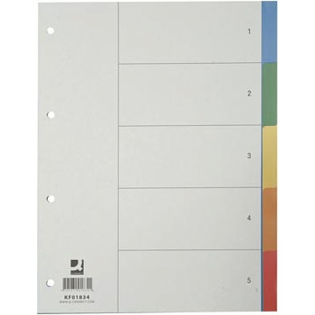 Q-CONNECT TABBLAD PP ASSORT 1-5