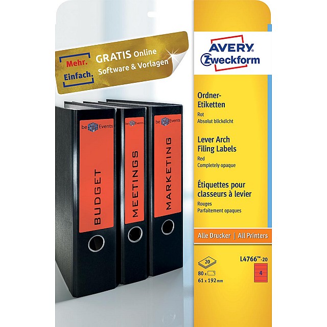 DS 80 ORDNERETIK 192X61 ROOD