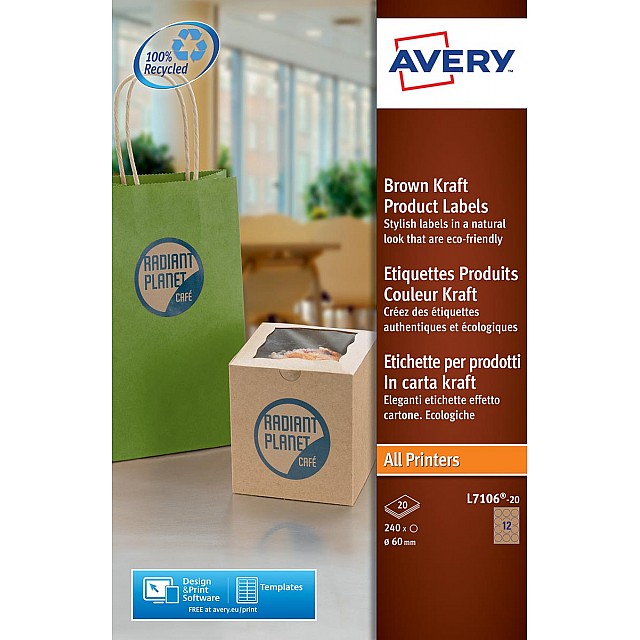 ETIK ROND Ï60MM 240ST KRAFT