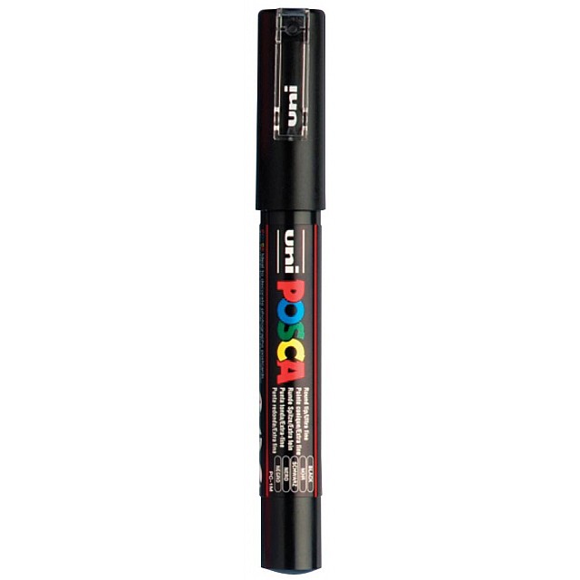 POSCA 1,0 ZWART FIJN MERKST