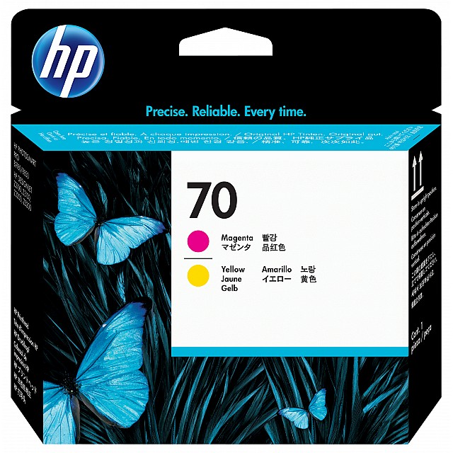 HP 70 original printhead C9406A magenta and yellow standard