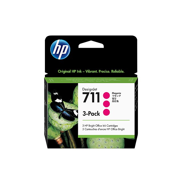 HP 711 original Ink cartridge CZ135A magenta stand cap 3st