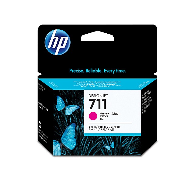 HP 711 original Ink cartridge CZ135A magenta stand cap 3st