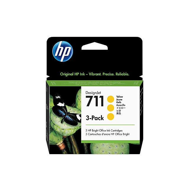 HP 711 original Ink cartridge CZ136A yellow stand cap 3st