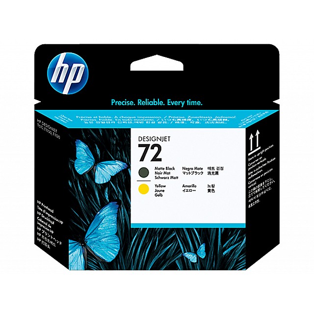 HP 72 original printhead C9384A matte black and yellow stand