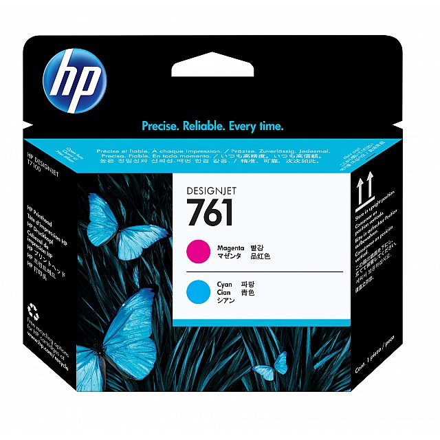 HP 761 original printhead CH646A magenta and cyan 1-pack