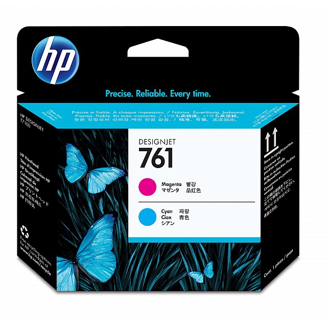 HP 761 original printhead CH646A magenta and cyan 1-pack