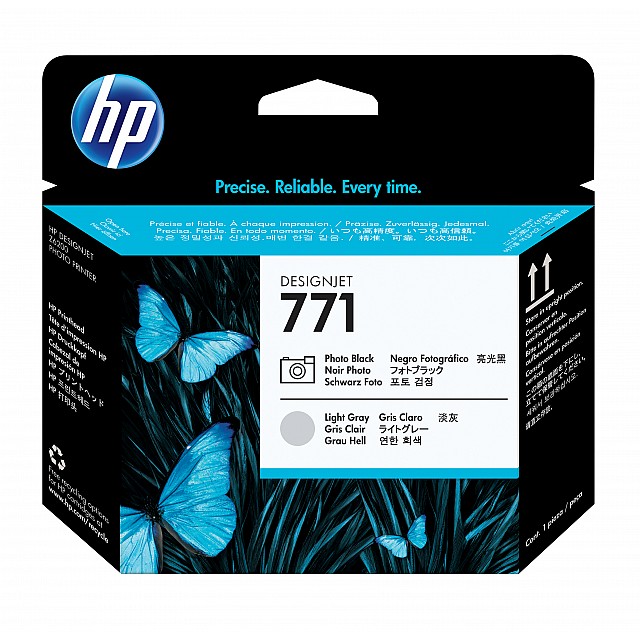HP 771 original printhead CE020A black and light grey standa