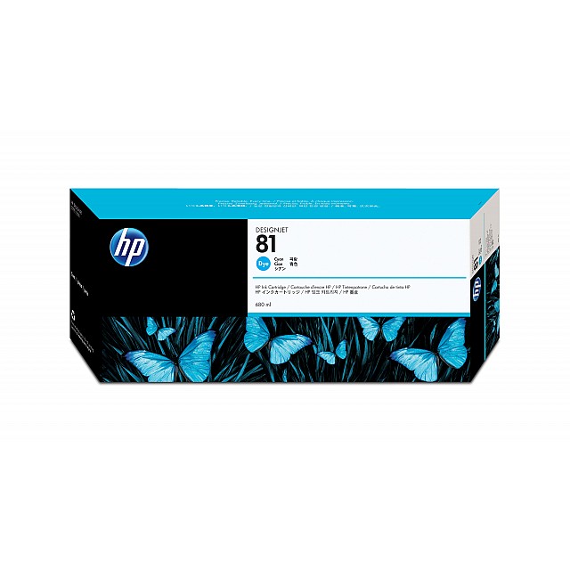 HP 81 original dye Ink cartridge C4931A cyan standard capaci
