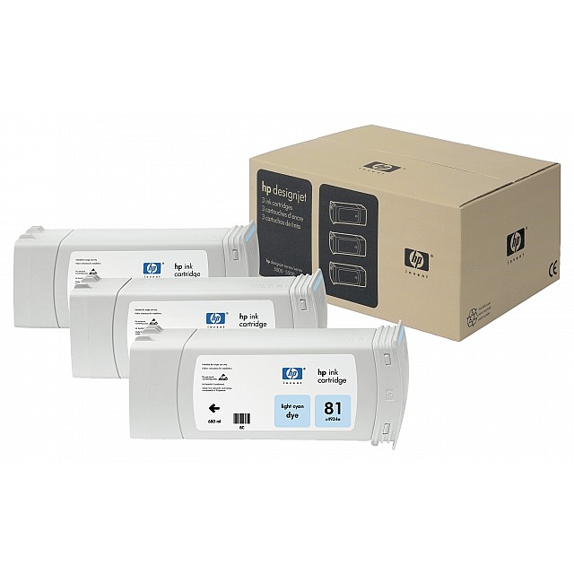 HP 81 original dye Ink cartridge C5070A light cyan standard