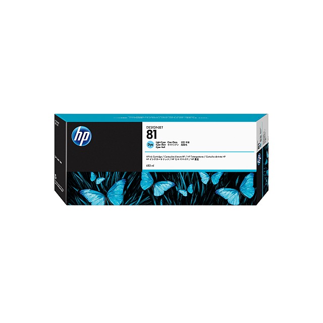 HP 81 original dye Ink cartridge C4934A light cyan standard