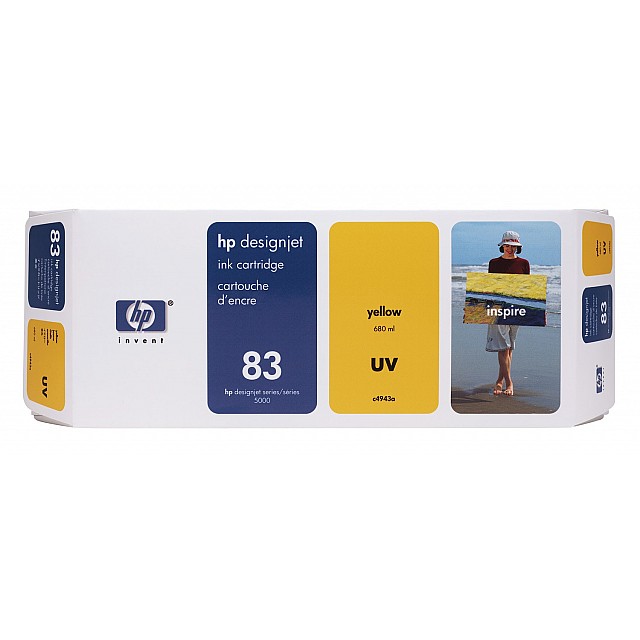 HP 83 original UV Ink cartridge C4943A yellow standard capac