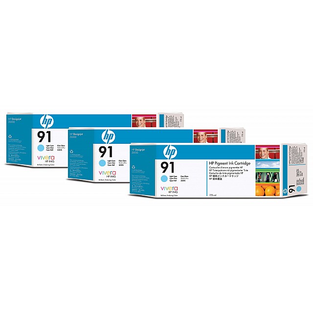 HP 91 originele ink cartridge licht cyaan standard capacity