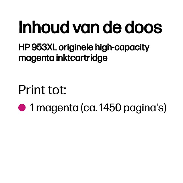HP 953XL original Ink cartridge F6U17AE BGX Magenta 1.600 Pa HP 953XL original Ink cartridge F6U17AE BGX Magenta 1.600 Pa