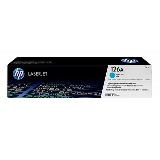 HP 126A original LaserJet Toner cartridge CE311A cyan standa