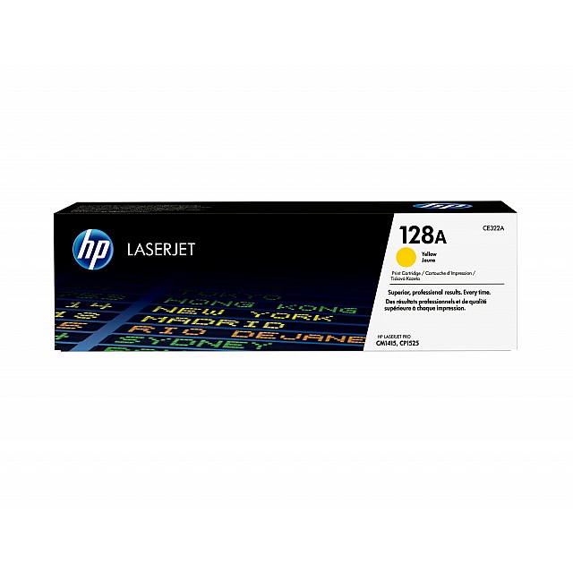 HP 128A original LaserJet Toner cartridge CE322A yellow stan
