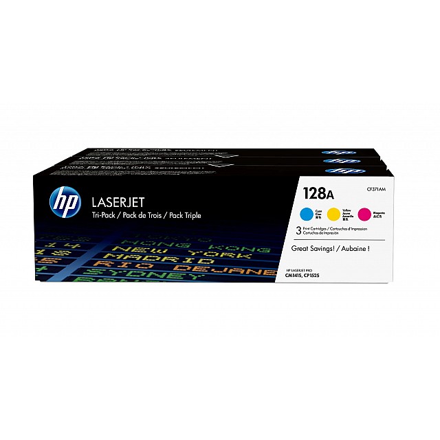 HP 128A original Toner cartridge CF371AM cyan magenta yellow