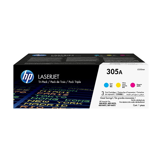 HP 305A original Toner cartridge CF370AM cyan magenta yellow