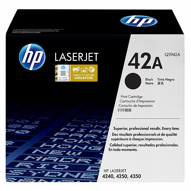 HP 42A original LaserJet Toner cartridge Q5942A black standa