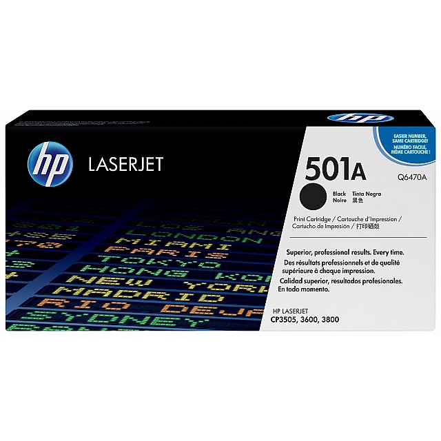 HP 501A original Colour LaserJet Toner cartridge Q6470A blac