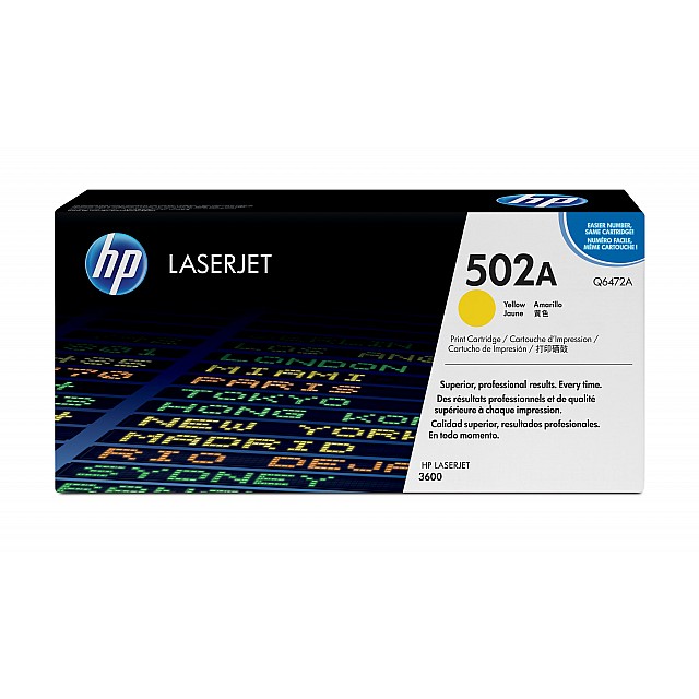 HP 502A Colour LaserJet originele toner cartridge geel stand