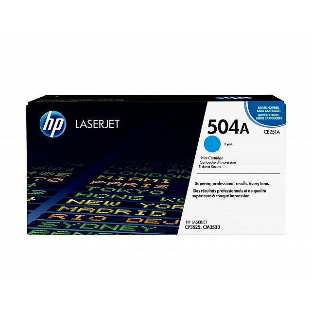 HP 504A original Colour LaserJet Toner cartridge CE251A cyan