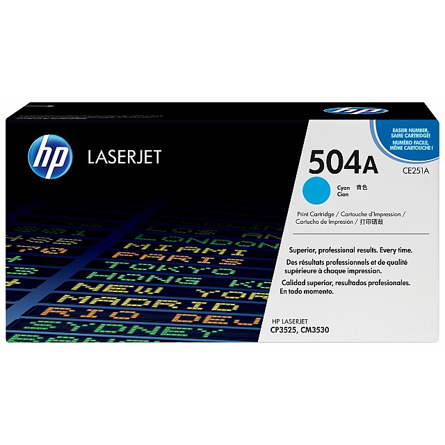 HP 504A original Colour LaserJet Toner cartridge CE251A cyan