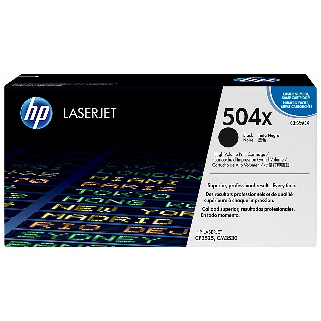 HP 504X original Colour LaserJet Toner cartridge CE250X blac