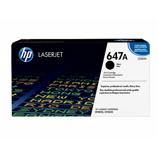 HP 647A original Color LaserJet Toner cartridge CE260A black