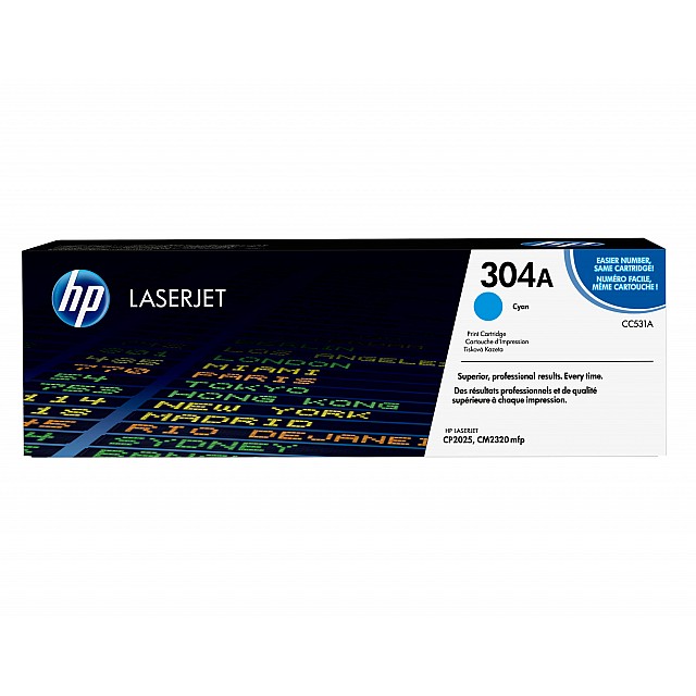 HP 304A original Colour LaserJet Toner cartridge CC531A cyan