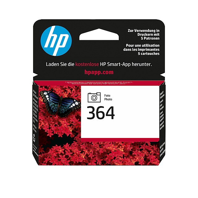 HP 364 original Ink cartridge CB317EE 301 photo black standa