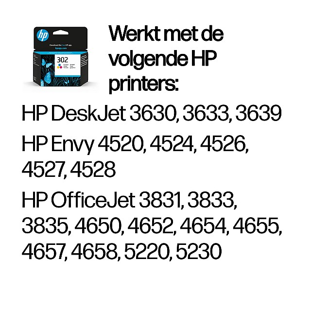 HP 302 original Tri-color Ink cartridge F6U65AE 301 Blister