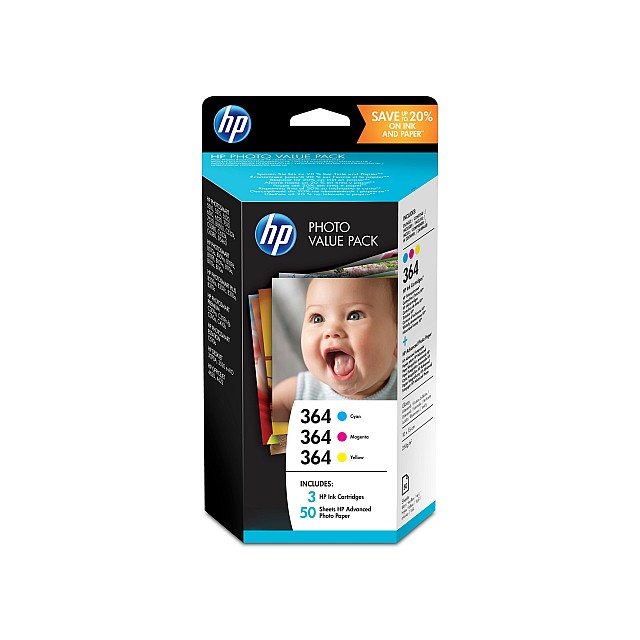 HP 364 original series photosmart photo value pack 50 sheets