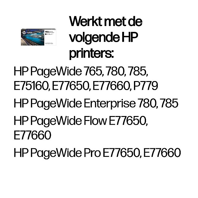 HP 982X High Yield Black Original PageWide Cartridge