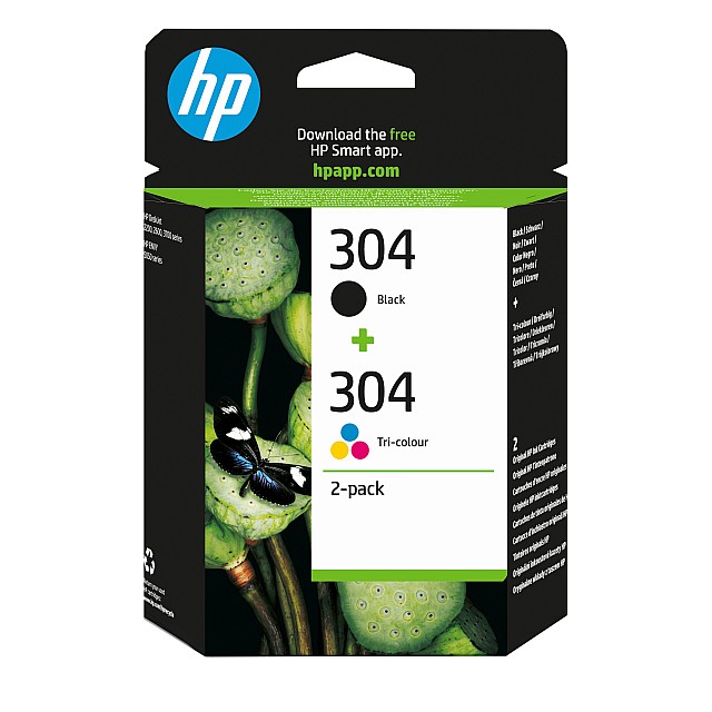 HP 304 2-Pack Black/Tri-color Original Ink Cartridges