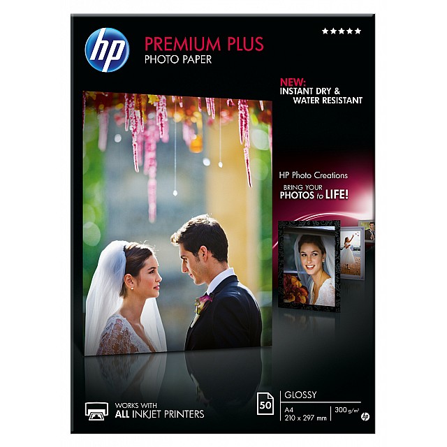 HP original Premium Plus Glossy Photo Paper white 300g/m2 A4